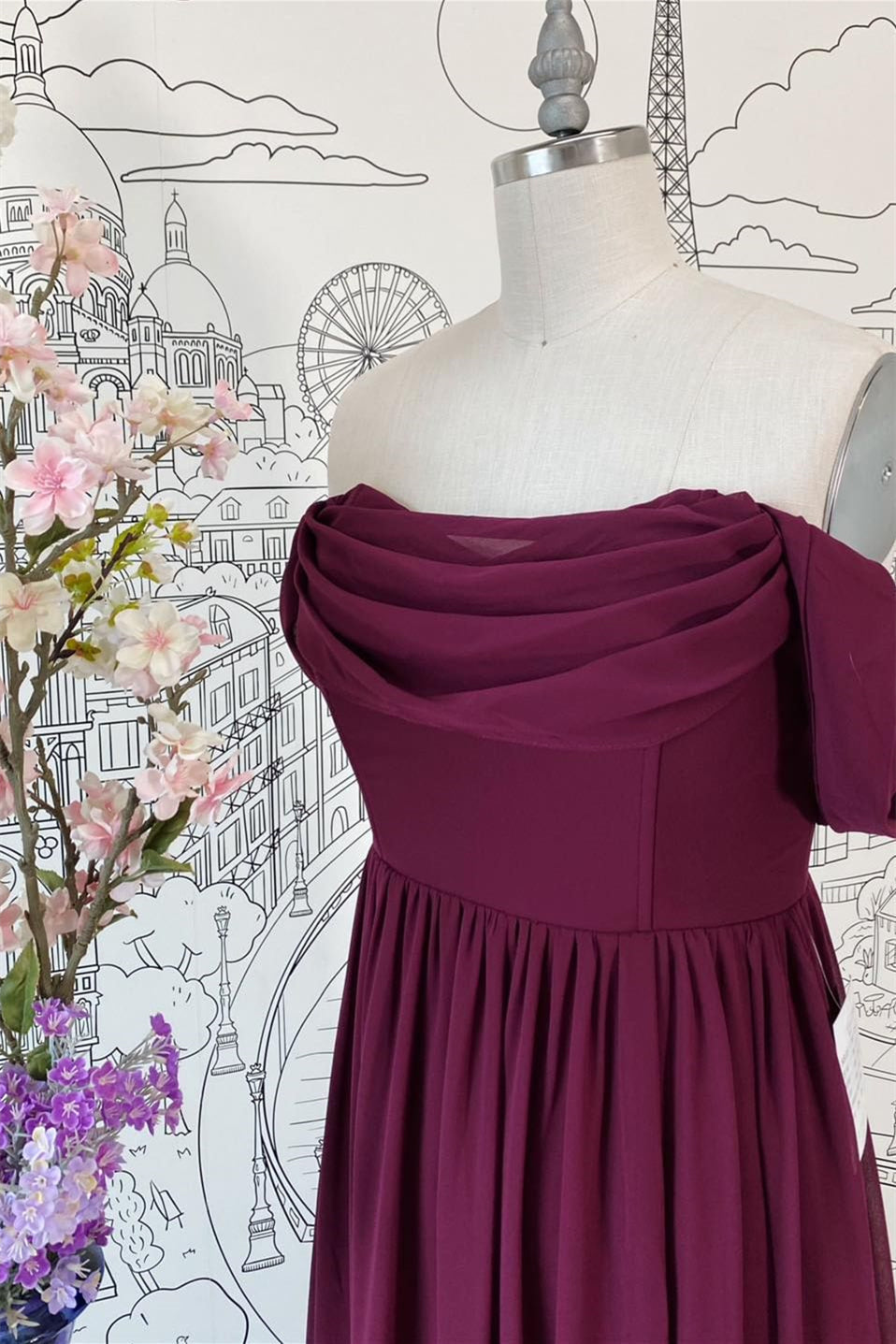 raspberry bridesmaid dress