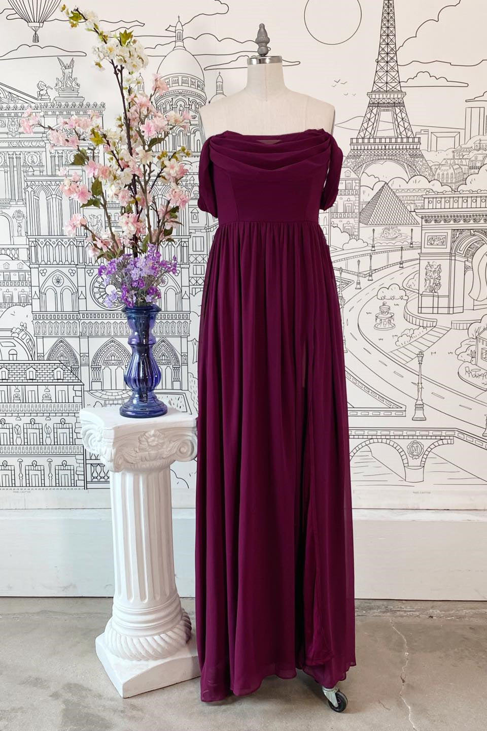 raspberry bridesmaid dress